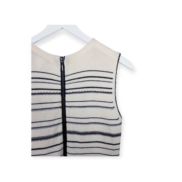 Nanette Lepore 100% Merino Wool Sweater Dress Ivory w/ Black Lace Detail Medium - Picture 7 of 9